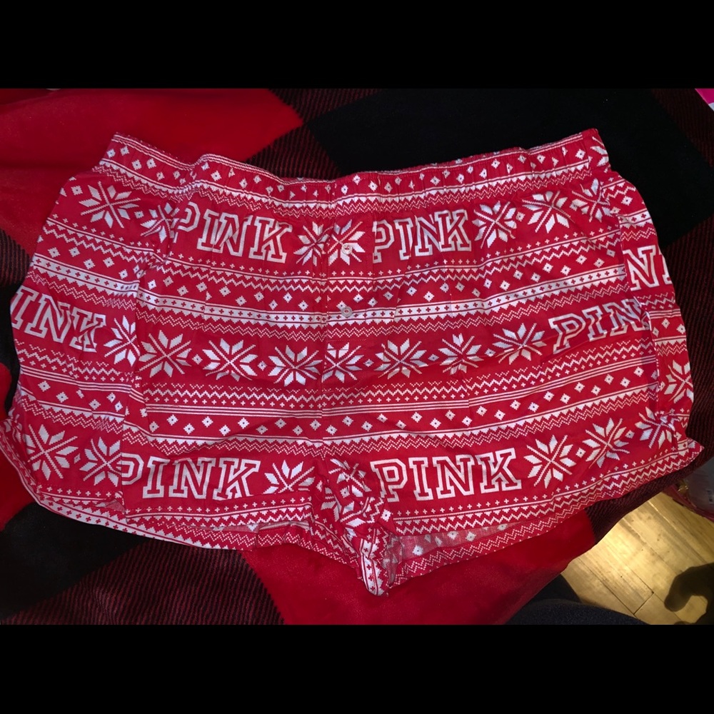 New VS Pink flannel L shorts